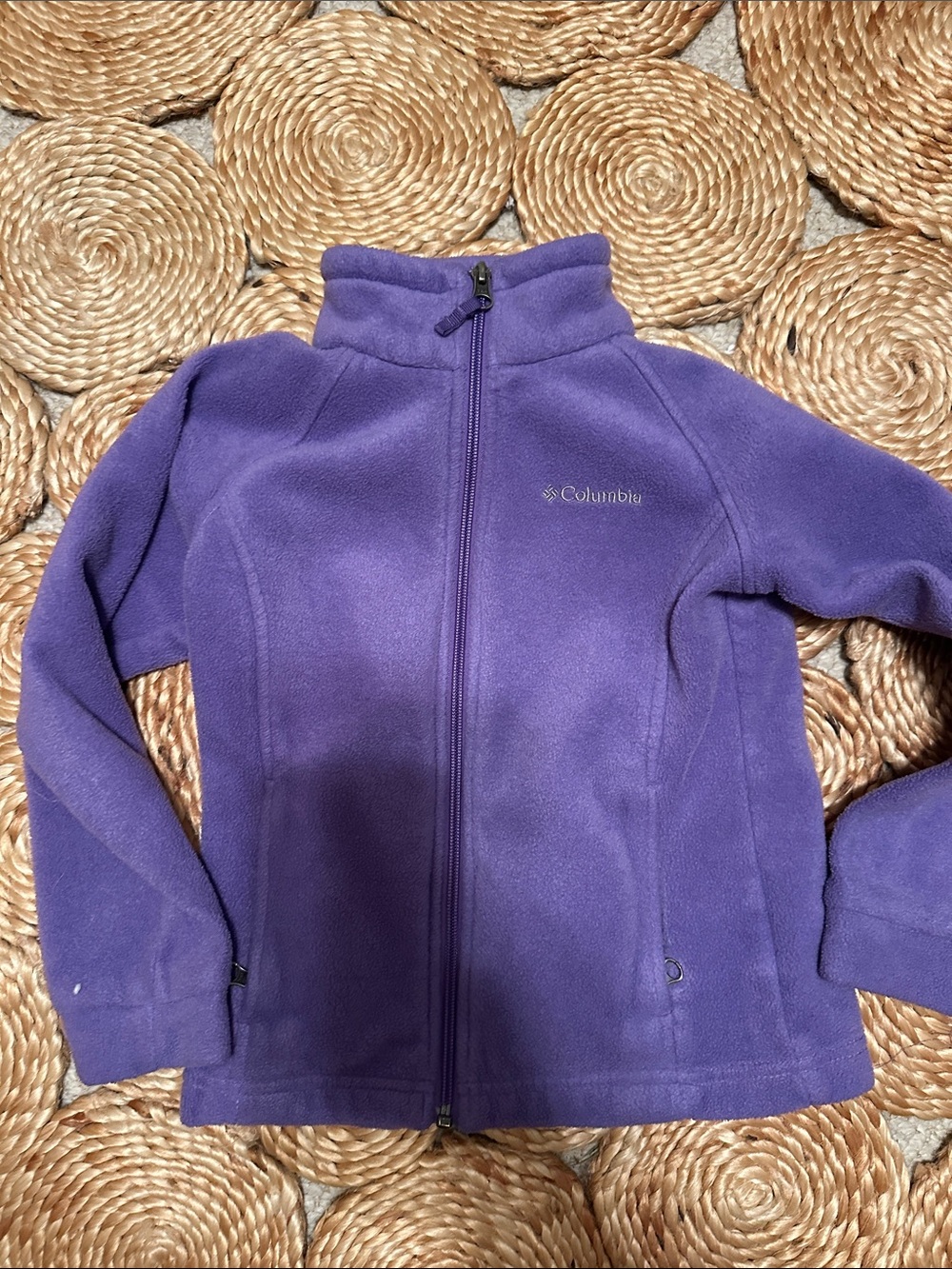 Columbia Purple Full-Zip Kids Fleece Jacket